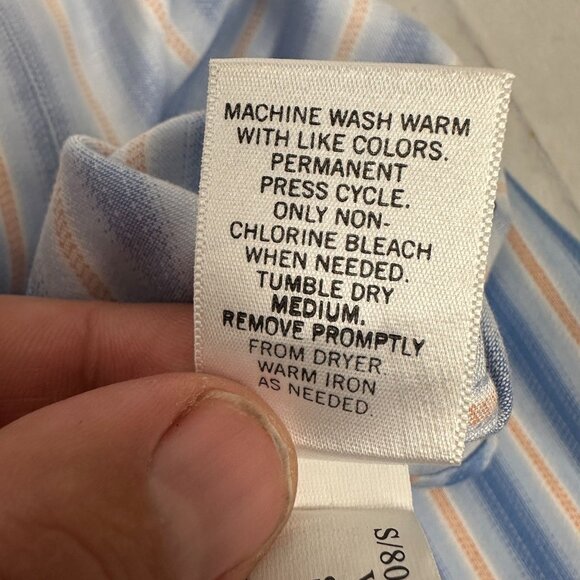 Banana Republic Mens Non-Iron Classic Fit Striped Shirt Size L 100% Cotton - Picture 5 of 6